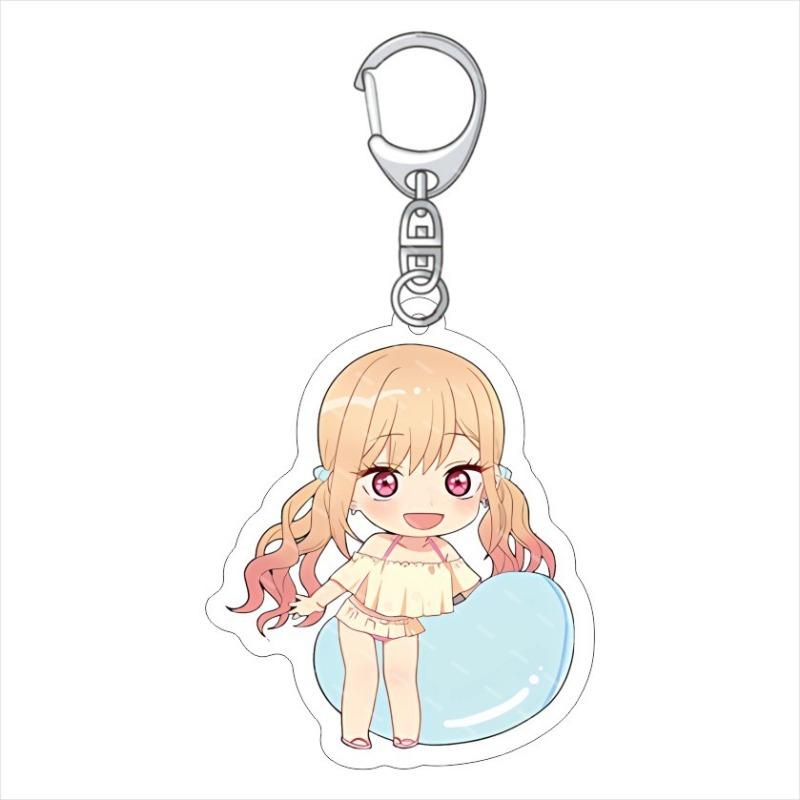 6Cm Kawaii Anime My Dress Up Darling Series Acrylic Keychain Cartoon Character Kitagawa Marin Cute Creativity Printing Pendent
