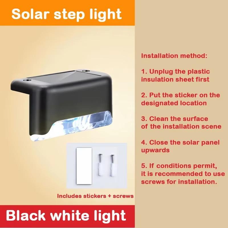 LED Solar Lights IP65 Waterproof Solar Step Deck Light For Courtyards Railings Stairs Garden Lighting Decoration