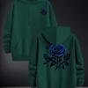 2026 Blue Rose Double Sided Print Hoodie Unisex Long Sleeve Pullover Casual Floral Streetwear Autumn Winter Hooded Sweatshirt