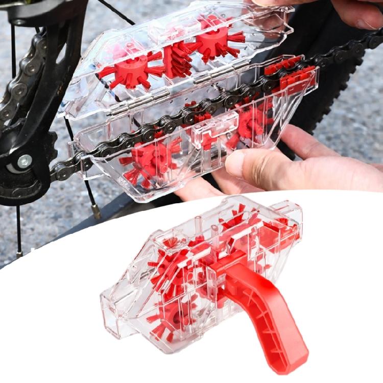 Portable Clear Bike Chain Cleaner Bicycles Chain Brush Cleaning Tool Scrubber for Cycling Mountain Bike Care Accessories