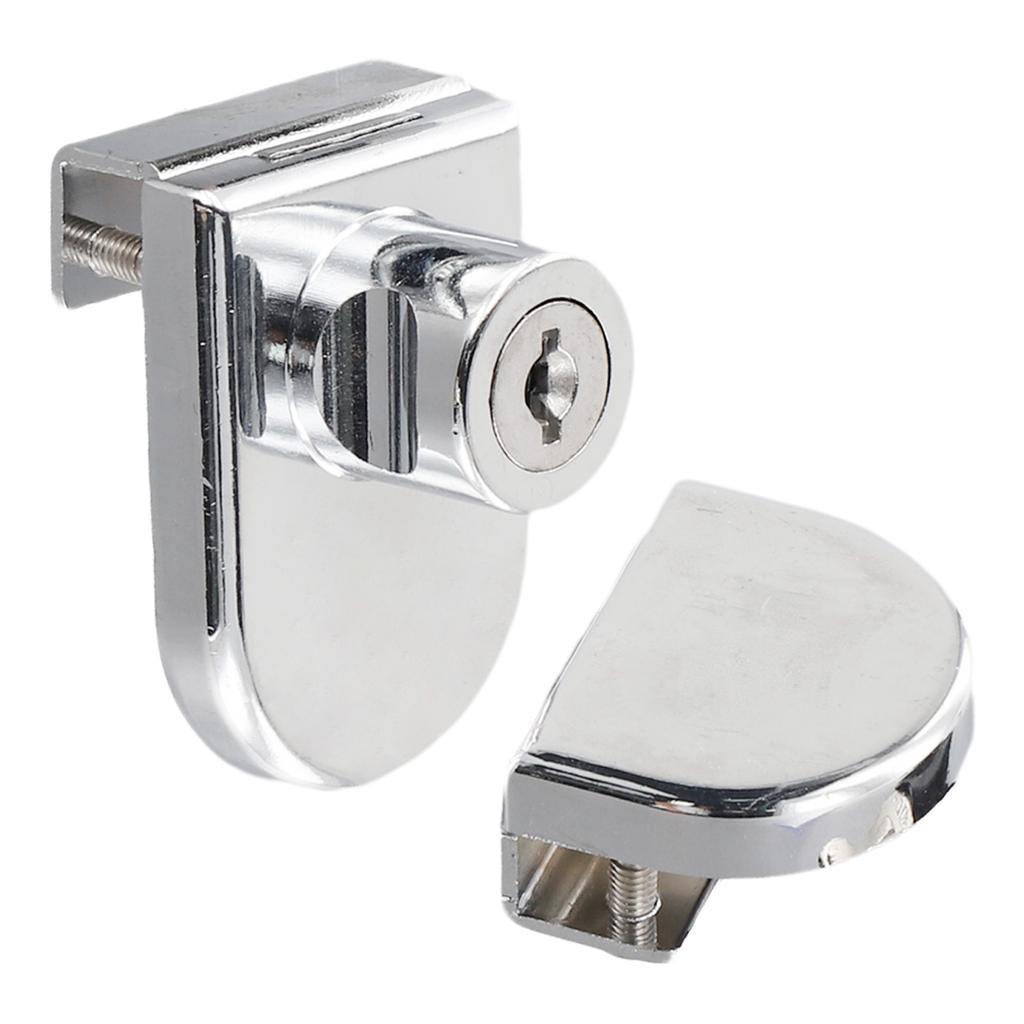 Brand New Door Lock Glass Zinc Alloy Cabinet Display Double Door For 5-8mm Thick Glass Keys No Drilling Practical