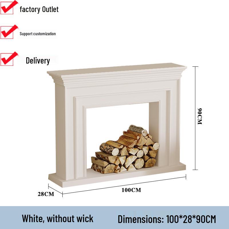 European-Style Customizable Decorative Fireplace Cabinet with Electronic Flame Insert