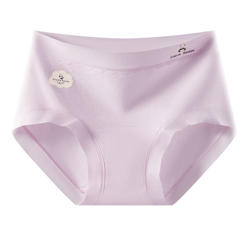 

Women s New Summer Cotton Cotton Antibacterial Crotch Non Mark Middle Waist Triangle Briefs XL фіолетовий