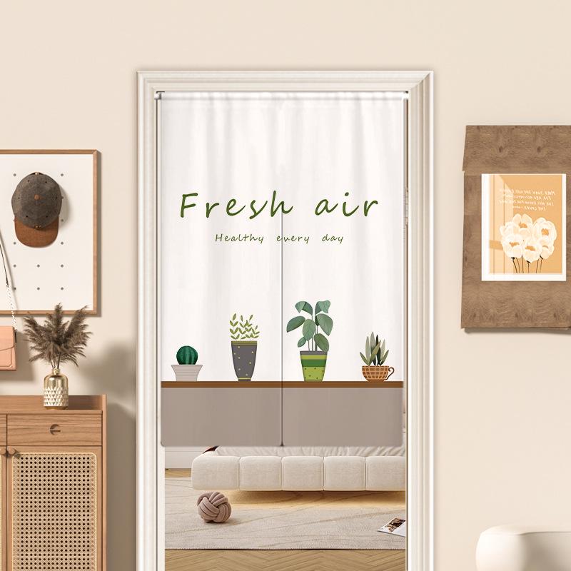 

New Chinese Style Half-Length Curtain: Vintage Partition for Tea Room, Study, Bedroom, Bathroom, or Kitchen. No Nails Required. Wide 70*High 120cm