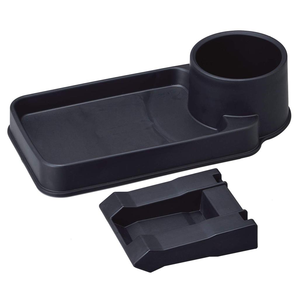 SEIWA Car Bench Seat Tray with Drink WA72 Holder, Black,
