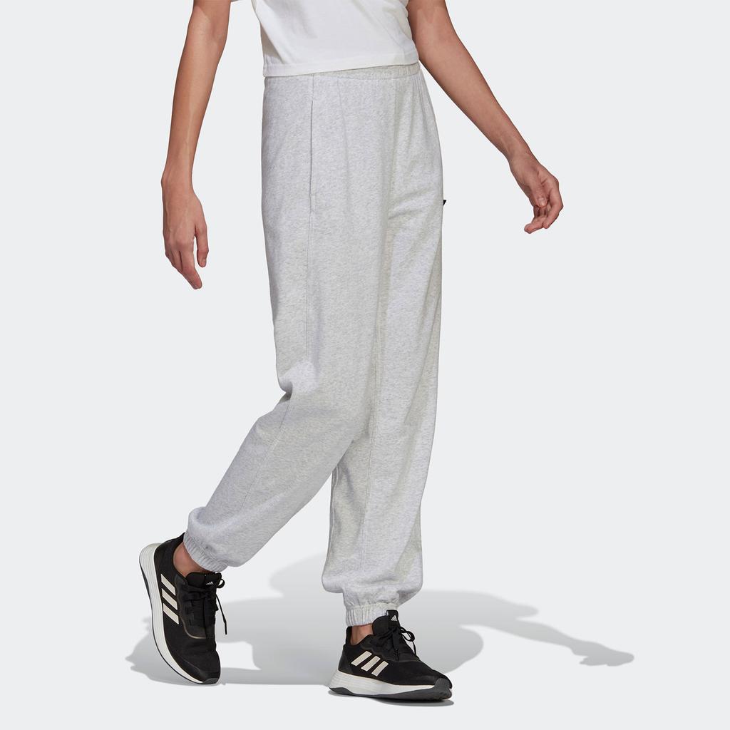 Adidas Knitted Sweatpants Women's Gray Moderate Cuffed Pants HE0417