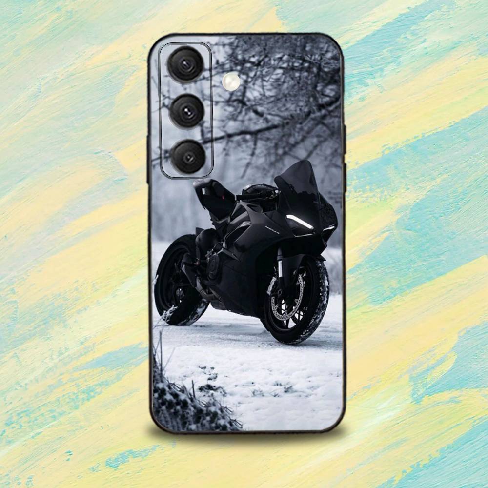 D-DucatiS P-Panigale V4 Telefontok Samsung S25,S24,S10,S22,S21,S20,S23,Ultra,Plus,Lite,FE készülékekhez, Puha Szilikon Fekete Borító