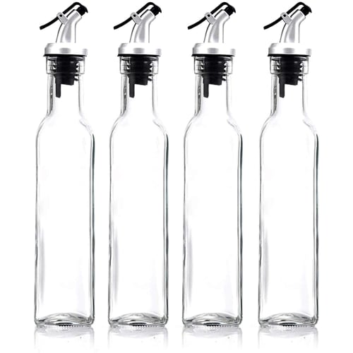 PENGQIMM Olive Oil Bottle, 500ml Glass Oil Pot, Heat-Resistant Glass, for Home Use, Condiment Container, Dressing Bottle