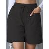 Trendy Women's Casual Drawstring  Elastic Waist Relaxed Straight Leg Shorts, Lightweight Breathable Summer Shorts for Daily Wear & Outings shorts