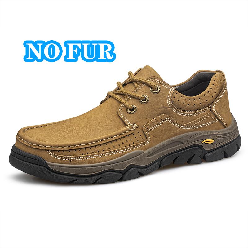 Fashion Genuine Leather Men Casual Shoes Outdoor Man Hiking Shoes Non-Slip Male Treking Footwear High Quality Outdoor Sneakers Trainers