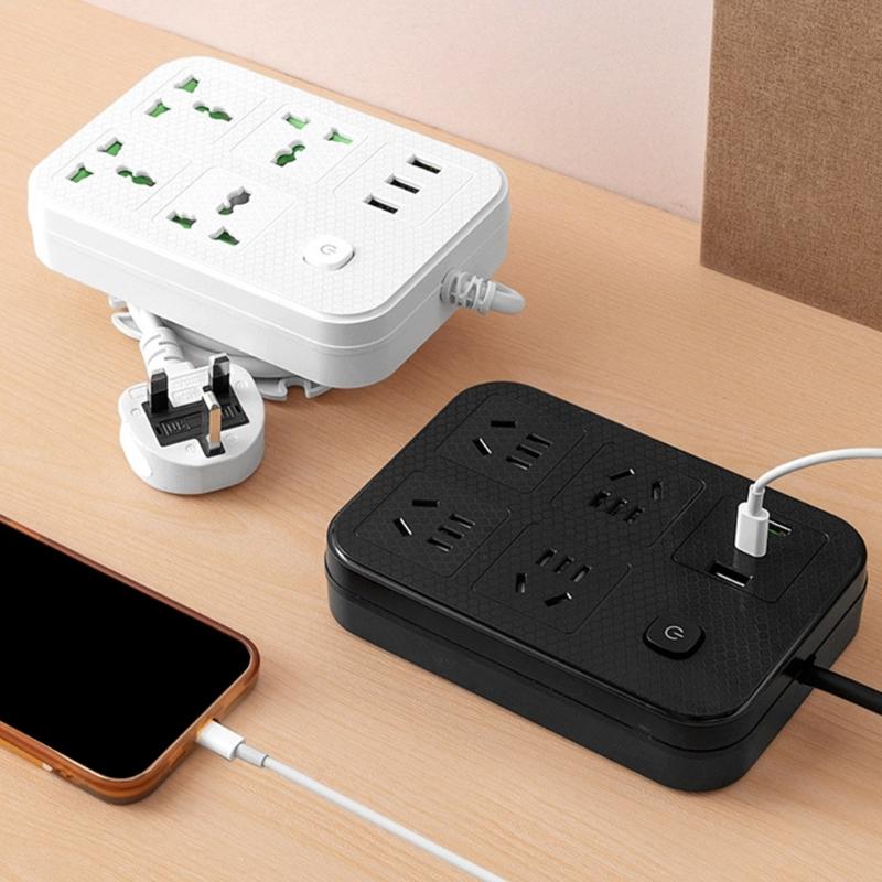 Wall Socket Electrical Power Strips USB Charging Port Electrical Socket Extension Cord for Home Office and Travel