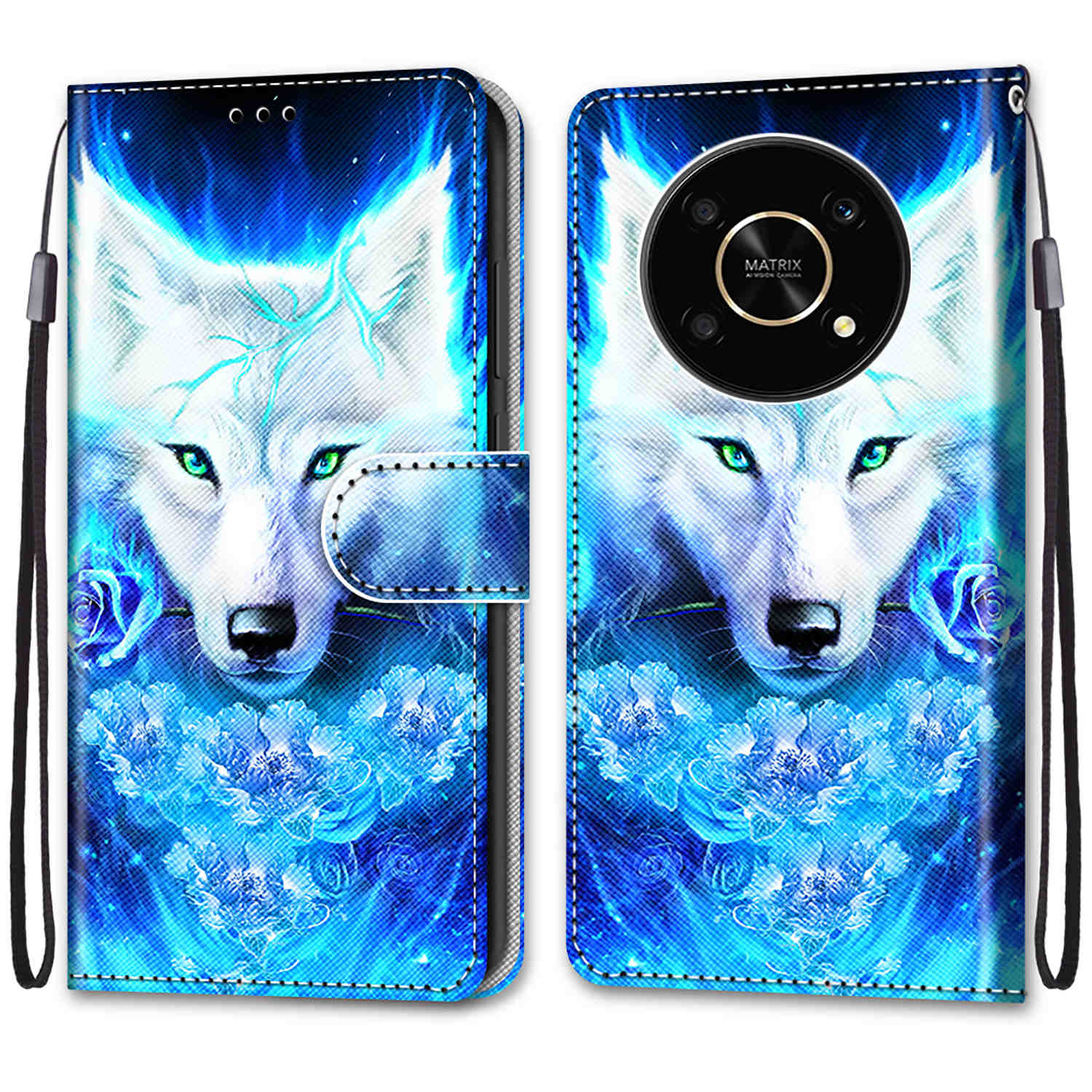 

Модный расписной узорный чехол-книжка с ремешком для iPhone Samsung Huawei Honor Xiaomi Redmi OPPO Realme Moto Asus Huawei Y6S 2019