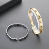Gold Color Tungste Bracelet for Men Geometric Link Wristband Minimalist Jewelry Daily Casual Party Accessory Gift