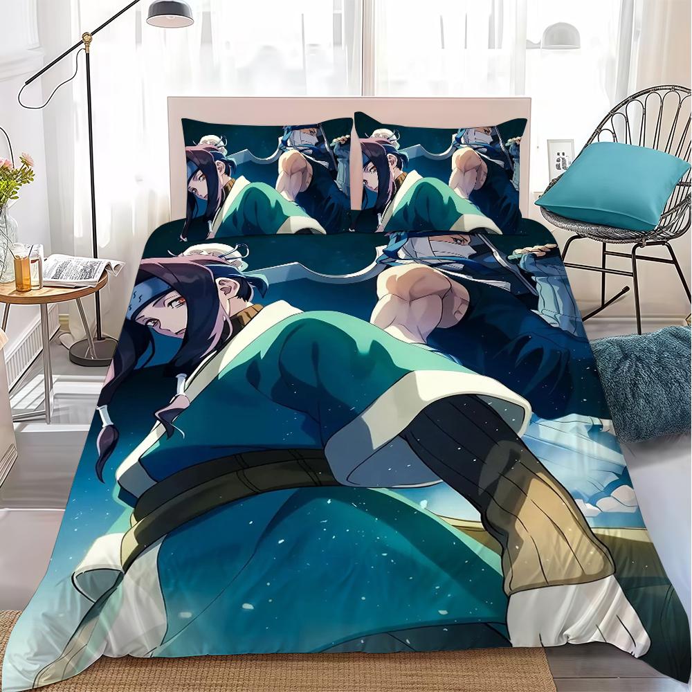 N-Naruto Anime Fashion Duvet Cover Set Home Style Bedding Soft Laundry Cotton Bed 3 Piece Set Student Dormitory Gift