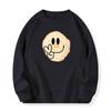 Ladies Smiling Face Printed Loose Sweatshirt Women's O-neck Long Sleeve Oversize Pullover Hoodie for Autumn Winter