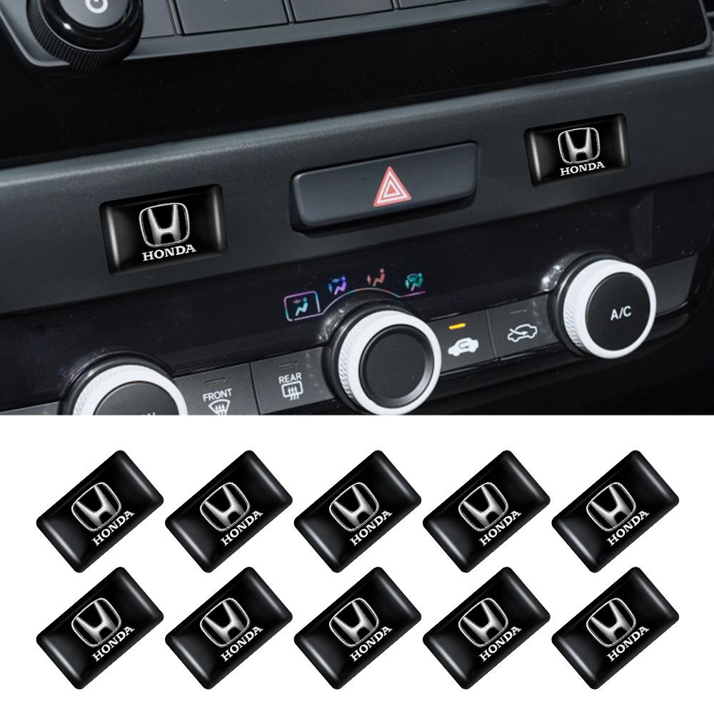 CJIFL1 10/20pcs 3D Epoxy Car Interior Badge Decoration Stickers Emblem Decal For Honda Civic Accord Odyssey Fit Jazz Mugen Accessories