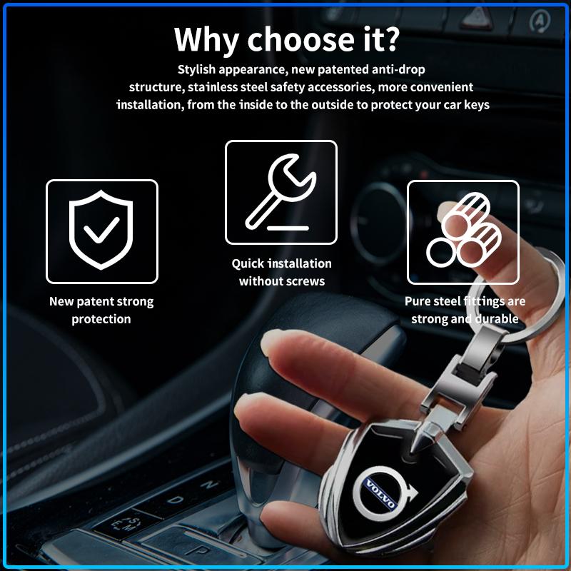 Car Keychain Car Emblem Gift With Key Ring Auto Accessories Sticker For Volvo Rdesign XC90 S60 XC60 V70 S80 S40 V50 V40 V60 C30 S70