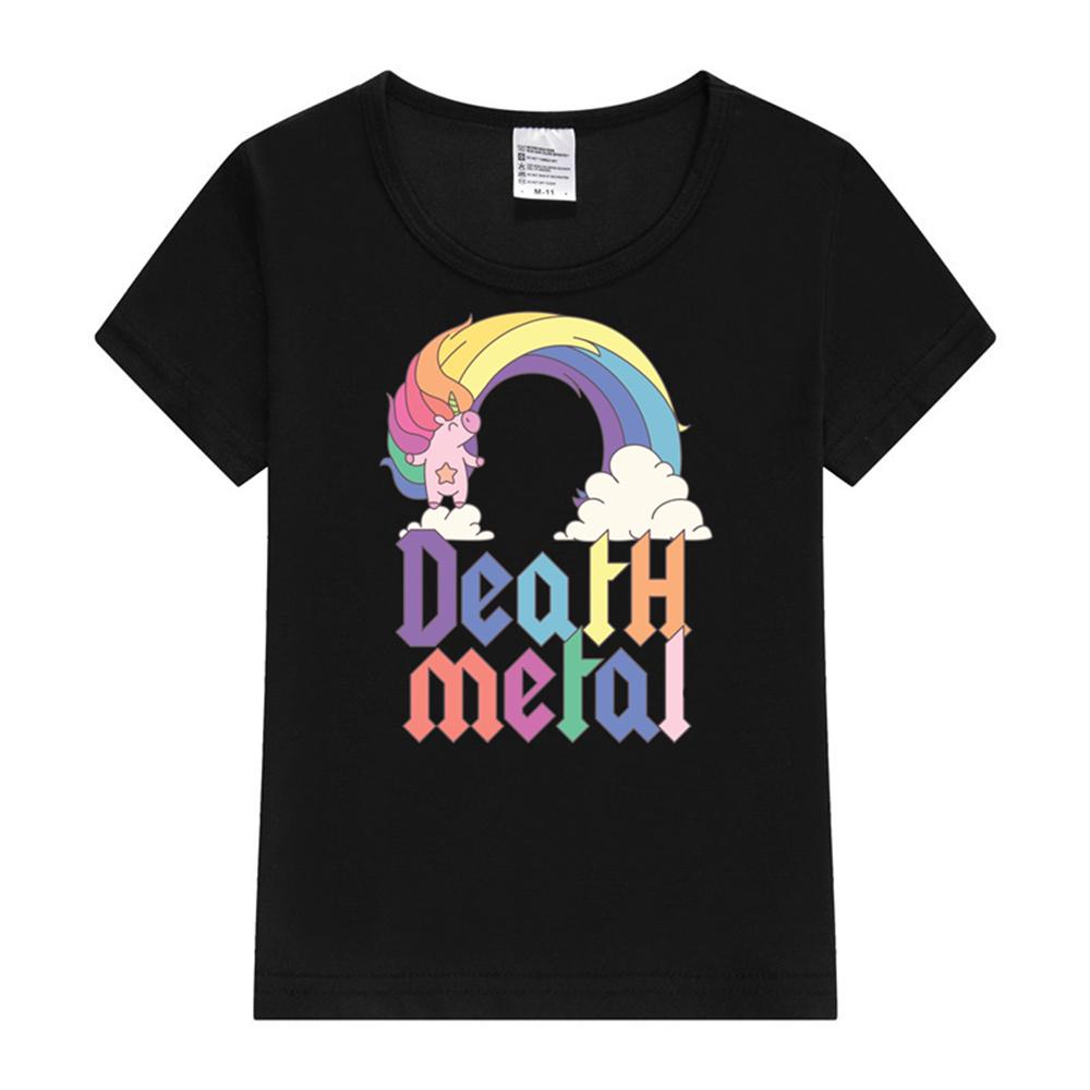 

Funny Death Metal Unicorn Cute Rock Music Band Lover Baby T-Shirt Short sleeves Sports fashion short sleeves for ages - Men s... S