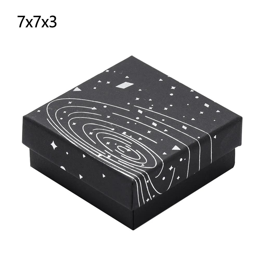 Dreamy Star Gift Bag Black Silver Jewelry Storage Box Blue Gold Ribbon Earrings Ring Bracelet Packaging Box