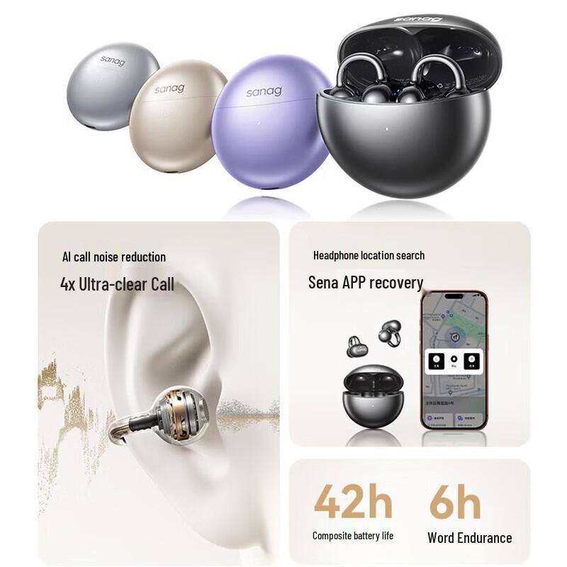 Senna S6S Ultra Open-Ear AI Translate Bluetooth Headset