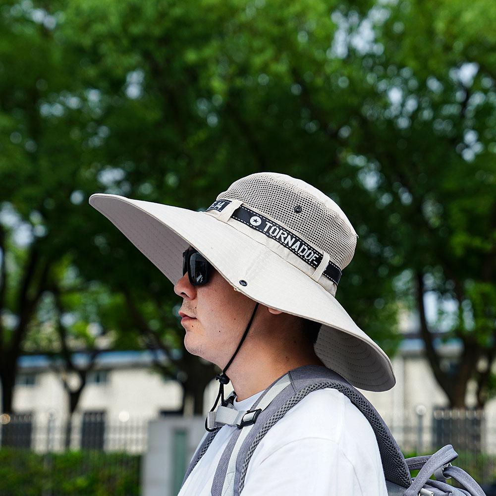 Summer Large Sun Hat Men Women Breathable Fishing Caps Sun UV Protection Mesh Fisherman Hat Hiking Outdoor Beach Cap