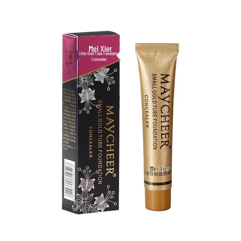 Meixi'er Small Gold Tube Waterproof Concealer for Acne, Scars, Spots, and Birthmarks