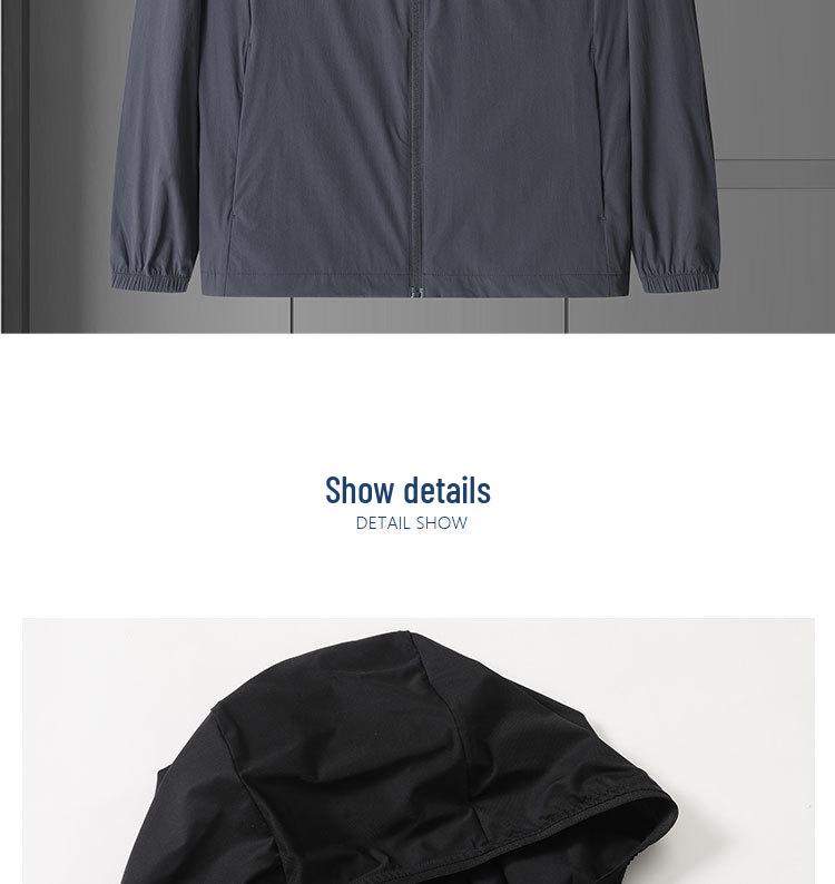 Herren Kapuzen-Sonnenschutzjacke - Ultraleicht, Atmungsaktiv, Winddicht, Schnelltrocknend, Lockere Passform, Kühlend, UV-Schutz.