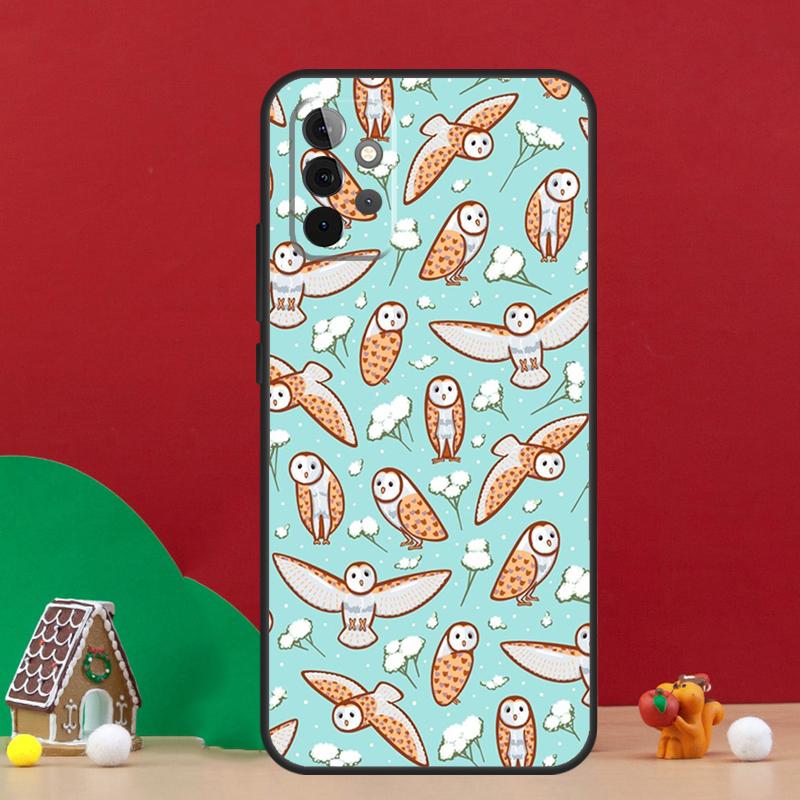 Süße Eulen-Cartoon-Hülle für Samsung Galaxy A56 A33 A13 A36 A23 A52 A32 A12 A54 A34 A14 A16 A53 A15 A35 A55 A17