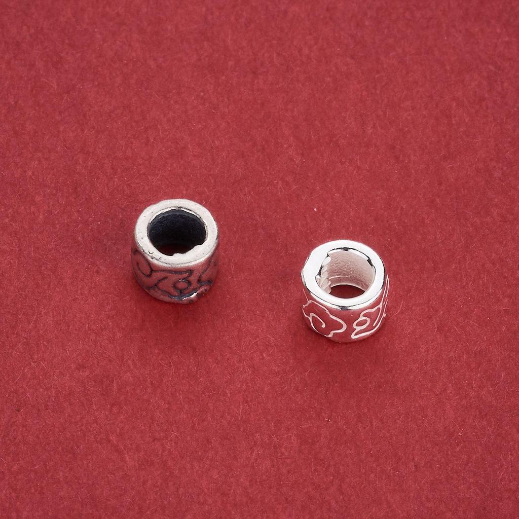Sterling Silver Ruyi Cloud Spacer Beads, Large Hole Round Jewelry Accessories for DIY Necklace