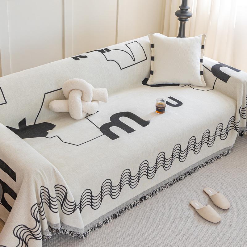 Husă de canapea nordică supradimensionată, din pânză anti-zgârieturi pentru pisici, husă completă pentru canapea, universală, pentru toate anotimpurile, husă de canapea din chenille de înaltă calitate