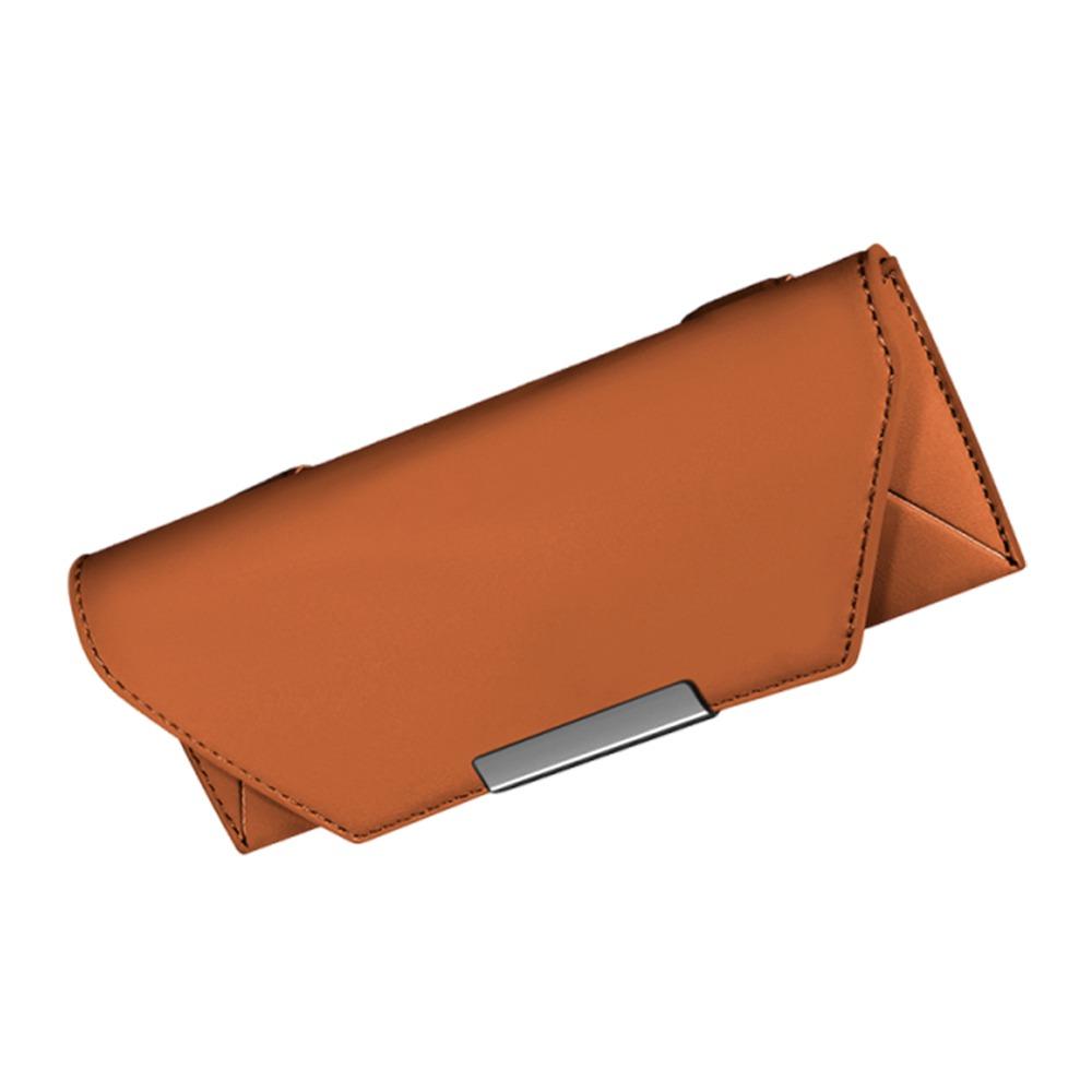 

Portable Car Glasses Box Multifunctional Compact Driving Glasses Holder Car Lenses Holder PU Leather Eyeglass Storage Case Car оранжевый