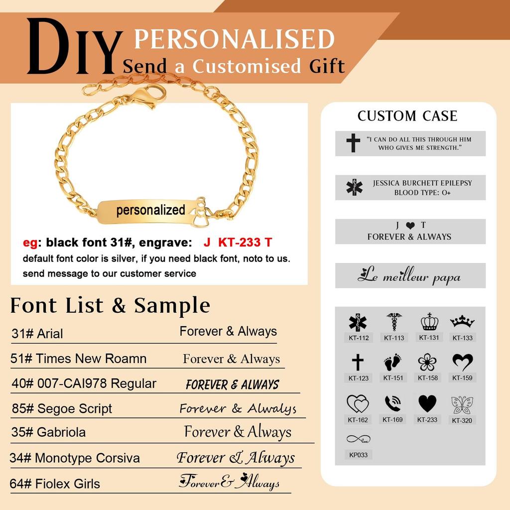 Bracelet Personnalisé au Nom de Bébé, Barre d'Identification Ange/papillon/voiture/ours, Cadeau Personnalisé Pour Filles Garçons Chaîne Réglable 12cm-15cm
