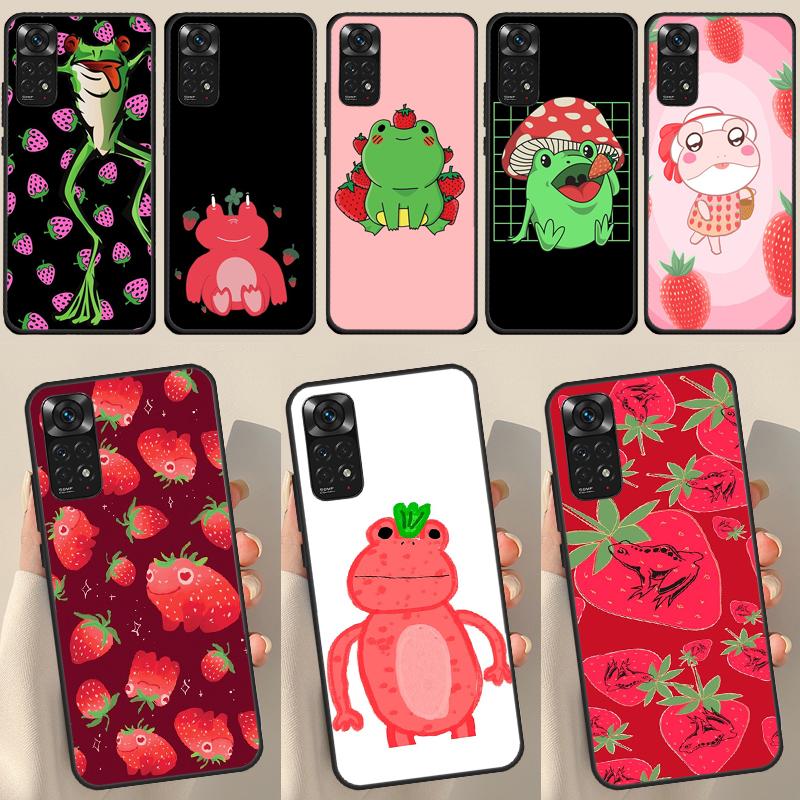 

Чехол Cottagecore с фруктами и клубникой в ​​виде лягушки для Redmi Note 12 Pro Plus, чехол для Redmi Note 10 8 9 11 Pro 12S 11S 10S 9S 9C 10C 12C