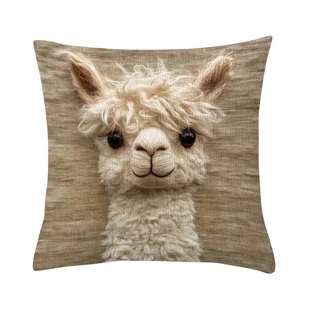 Linen Pillowcases, Funny Imitation Embroidery Pillowcases, Sofa Bedroom Festival Decoration Pillowcases, Single Person (without )