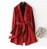 Small spring, autumn and winter new double-sided woolen cashmere coat women's medium and long woolen coat