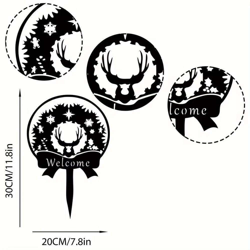 1pc Garden Sign Metal Christmas Yard Stake Elegant Holiday Ornament Stylish Garden & Yard Decor Perfect for Christmas