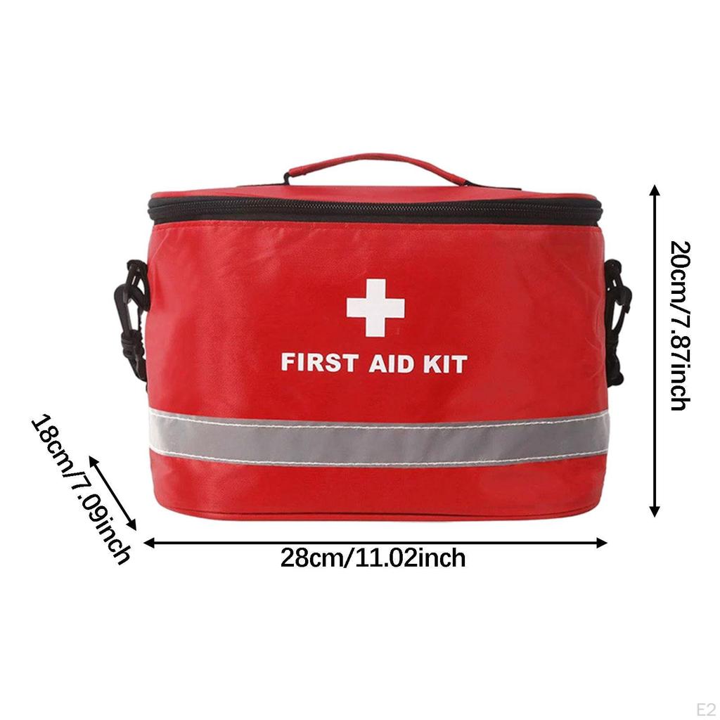First Aid Bag Bottle Organizer Multifunctional Adjustable Strap Red Emergency Kits Storage