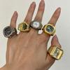Hot Sales New Fashion Personality Rings Creative Alloy Watches Rings for Women Men Couple Rings Party Jewelry Accessories Gifts