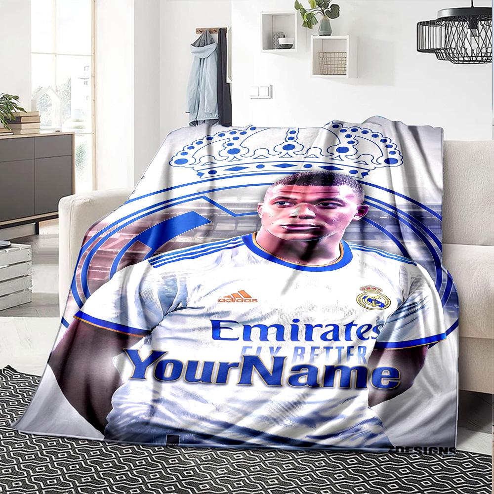 Coperta con Nome Personalizzato Mbappe Coperta Leggera Personalizzabile Morbida e Accogliente Adatta per Letto Decorazione Casa Divano Divano Quattro Stagioni Multiuso