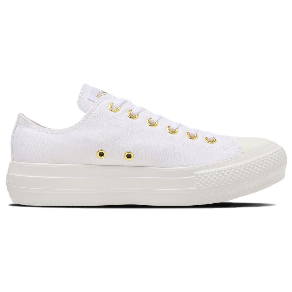 Converse All Star Light Plts Gd Ox Simple Solid Low Top Canvas Shoes Women Sneaker White 31309000