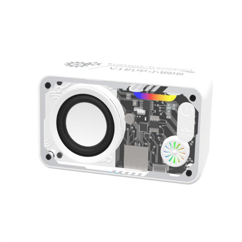 Mini Portable Bluetooth Speaker Wireless Transparent Bluetooth Soundbar Subwoofer with Colorful Light TF Card MP3 Music Player