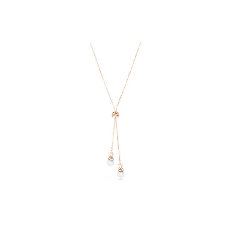 Swarovski Originally embellished with pearls at the end, rose gold-plated necklace, women s rose gold 5669521