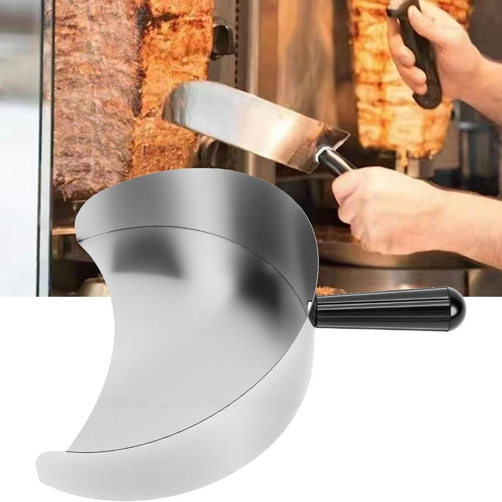 Ergonomic Handle Rotisserie Catch Pan Silver Shawarma Drip Tray Grill Meat Catcher  Home BBQ