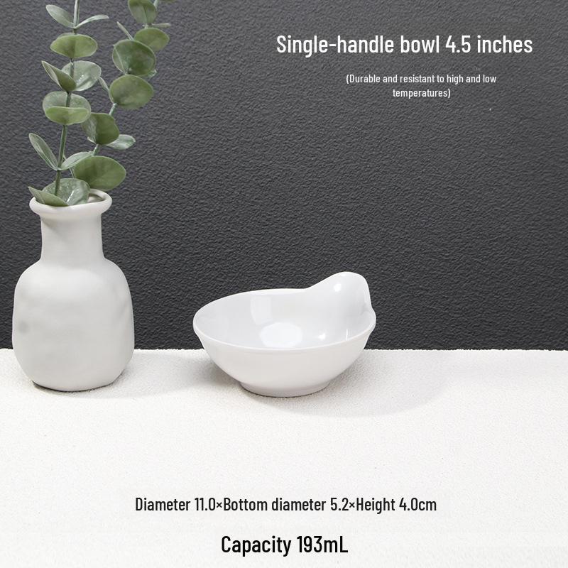 A5 White Melamine High-Temperature-Resistant Noodle and Soup Bowl, Ramen Bowl, Rice Noodle Roll Plate, Vegetable Plate.