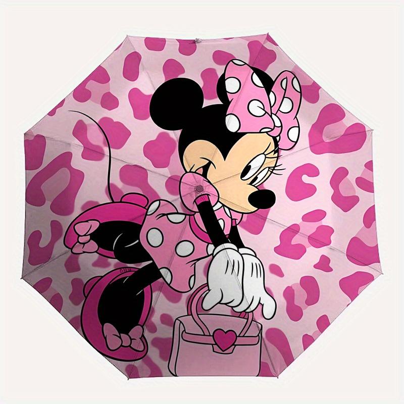 

Disney Minnie Mouse,Pink Polka Dots,Leopard Print Manual Opening and Closing Umbrella - 8-Rib Reinforced Folding Design, Lightweight and Por