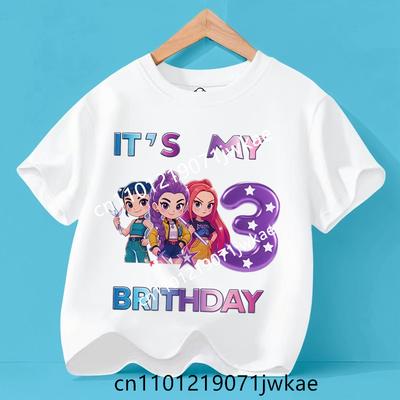 Kpop Lovci démonů Číslo 3-9 Tričko Kawaii Rumy Narozeninová trička Párty oblečení Dívčí tričko Letní s krátkým rukávem Dětské oblečení Butik