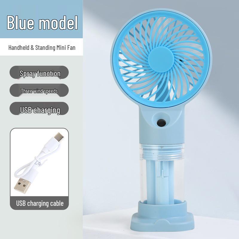 Long-Lasting Portable Desktop & Handheld Mini Fan with Humidifying Spray