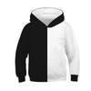 3D Černobílé designové mikiny Dětská mikina přes hlavu s dlouhým rukávem Chlapecká Dívčí Mikina Topy Streetwear Dětské oblečení Sudadera