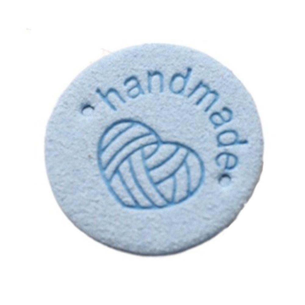 

20 шт. Цветные тканевые этикетки Моток пряжи Кожаные этикетки Круглые этикетки ручной работы Шитье синий