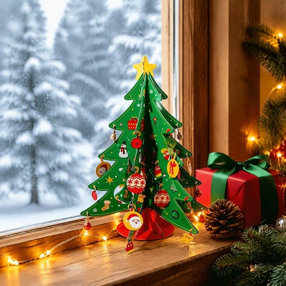 LED Christmas Tree DIY Craft Kit Colorful Desktop Christmas Ornament Tabletop Xmas Tree Christmas